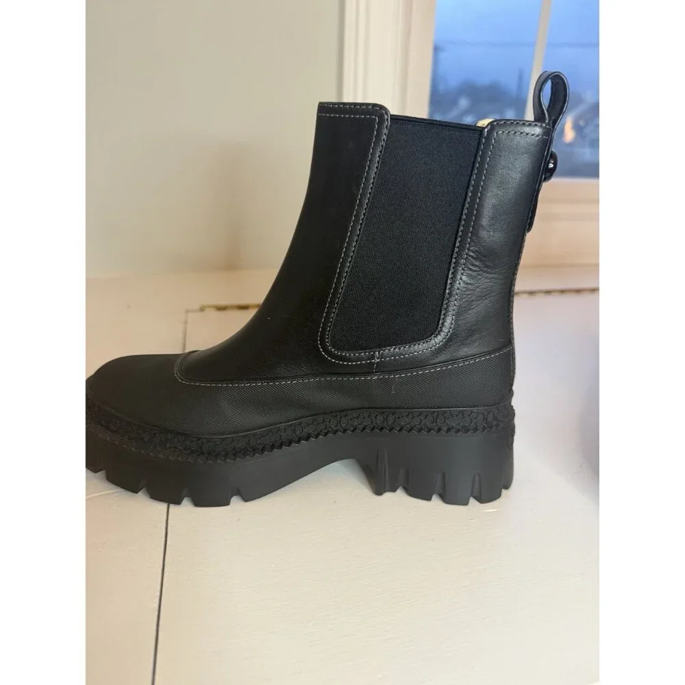 NEW Coach Jayla Chelsea Leather Ankle Platform Boots Women's US 6.5 $275 [jb]